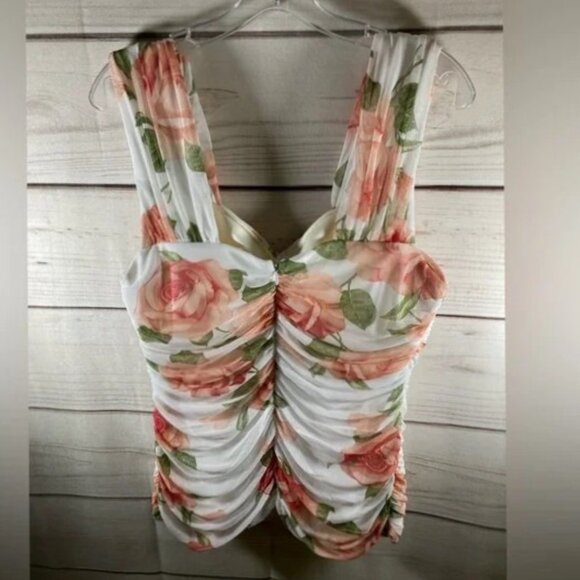 Dressy Floral Camisole Tank Top - Picture 2 of 3